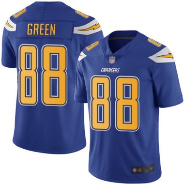 Los Angeles Chargers NFL Football Virgil Green Electric Blue Jersey Men Limited 88 Rush Vapor Untouchable